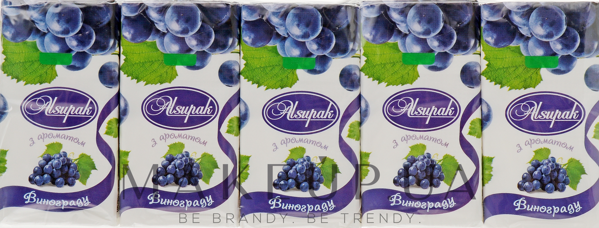 Паперові хустинки, з ароматом "Виноград" - Alsupak — фото 10x10шт