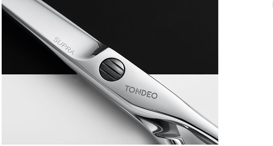 Ножницы парикмахерские прямые S-Line Supra Offset, 15.24 см - Tondeo 6" Black — фото N2