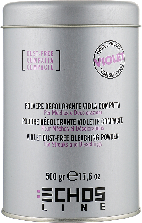 Беспылевой блонд-порошок фиолетовый - Echosline Bleaching Polvere Decolorante Violet Compatta — фото N1