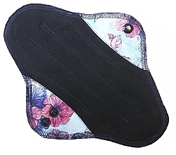 Багаторазова щоденна прокладка з бавовни чорного кольору з квітами - Soft Moon Ultra Comfort Mini — фото N2