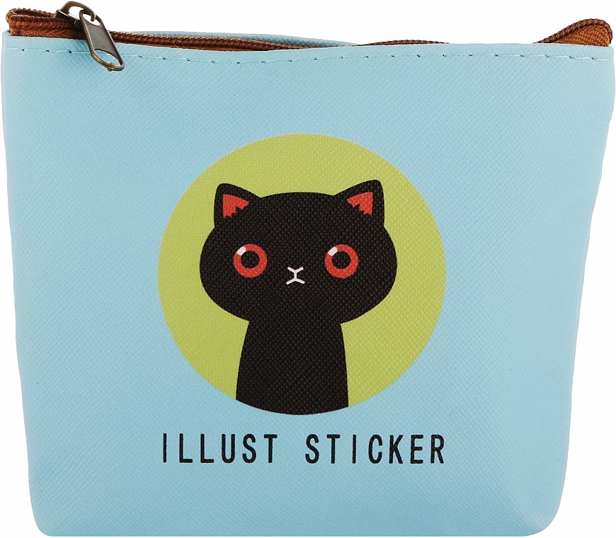 Кошелек текстурированный, на застежке, голубой - Cosmo Shop Illust Sticker — фото N1