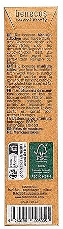 Деревянные палочки для маникюра, 6 шт. - Benecos Manicure Sticks — фото N3