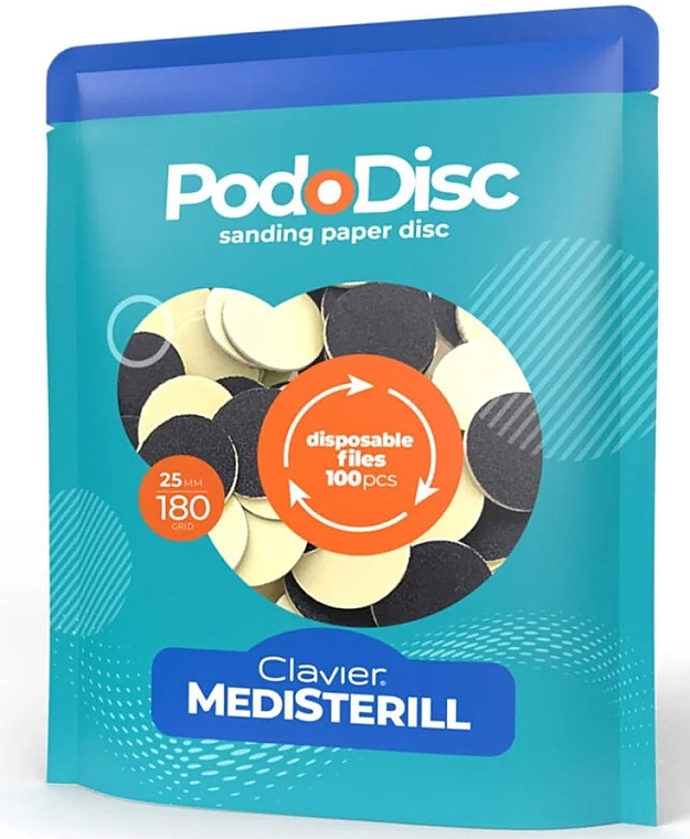 Сменные шлифовальные диски для педикюра L 180/25 мм - Clavier Medisterill PodoDisc — фото N1