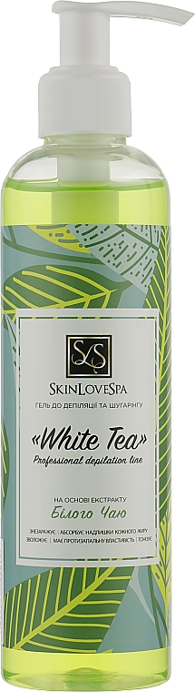Гель до депиляции и шугаринга с экстрактом белого чая и алоэ вера - SkinLoveSpa White Tea — фото N1
