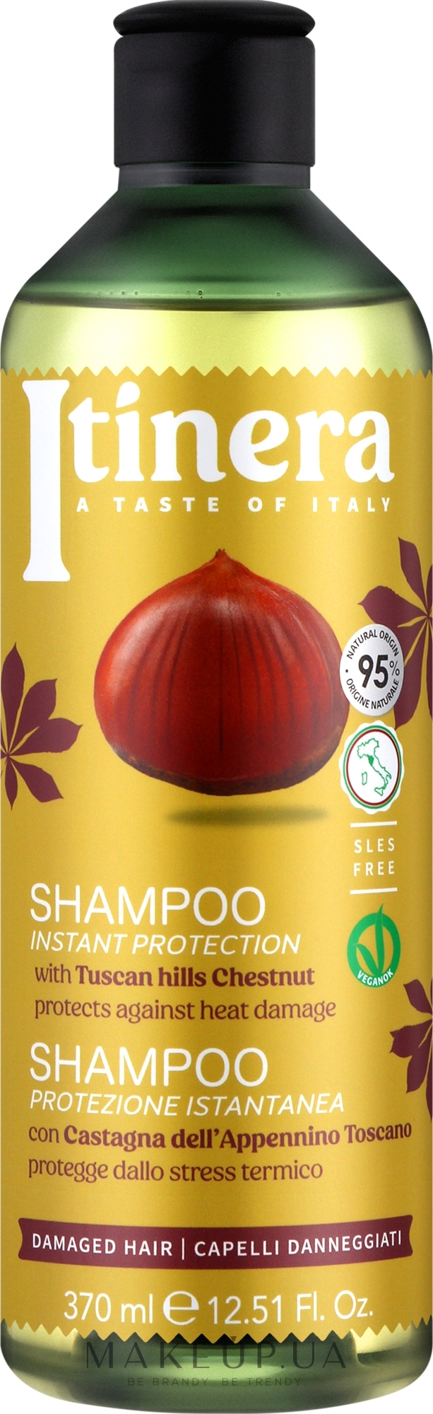 Шампунь для захисту волосся від теплових пошкоджень з тосканським каштаном - Itinera Tuscany Hills Chestnutt Shampoo — фото 370ml