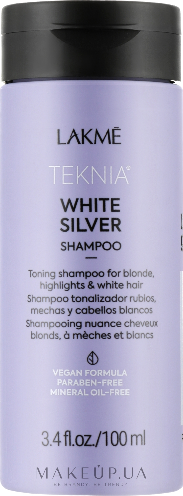 Тонувальний шампунь для нейтралізації жовтого відтінку волосся - Lakme Teknia White Silver Shampoo — фото 100ml