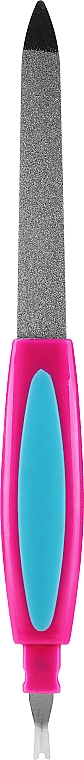 Пилка металлическая с резцом для кутикулы, 77784, розово-голубая - Top Choice — фото N1