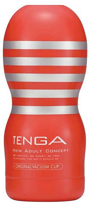Одноразовый вакуумный мастурбатор, красный - Tenga Original Vacuum Cup Medium — фото N1