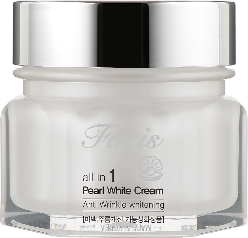 Освітлювальний крем з перлинним порошком - Facis All-In-One Pearl Whitening Cream