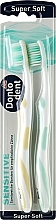 Зубні щітки ультрам'які, жовта + бірюзова, 2 шт. - Dontodent Sensitive Super Soft — фото N2