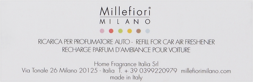 Картридж для аромадифузора в авто "Черный" - Millefiori Milano Icon Refill Nero — фото N1