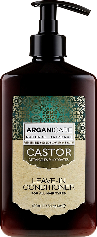 Несмываемый кондиционер для роста волос - Arganicare Castor Oil Leave-in Conditioner — фото N1