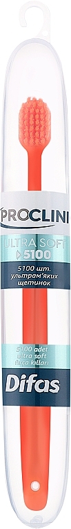 Зубна щітка "Ultra Soft" 512063, посаранчева з помаранчевою щетиною, в кейсі - Difas Pro-Clinic 5100 — фото N1
