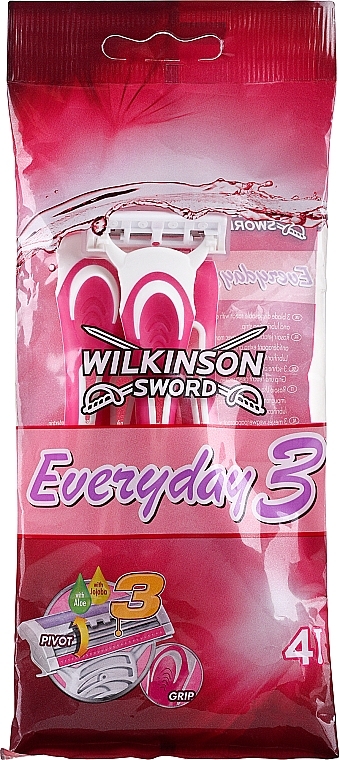 Одноразові станки для гоління, 4 шт. - Wilkinson Sword Everyday 3 Women — фото N1