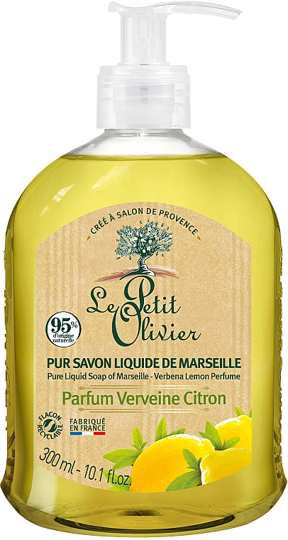 Мило рідке з ароматом лимона і вербени - Le Petit Olivier Vegetal Oils Soap — фото N1