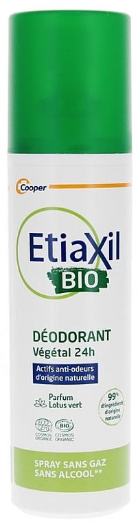 Дезодорант-спрей органічний з ароматом зеленого лотоса - Etiaxil Bio Vegetable 24h Deodorant Spray — фото N1