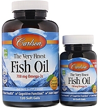 Набор "Рыбий жир, запах апельсина" - Carlson Labs The Very Finest Fish Oil (cap/120szt + cap/30szt)	 — фото N1