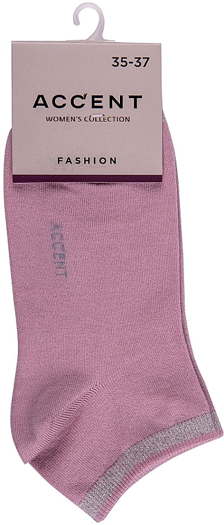 Носки женские, короткие, розовые - Акцент — фото N1