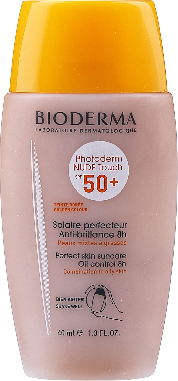 Солнцезащитный крем для жирной и комбинированной кожи лица - Bioderma Photoderm Nude Touch SPF50+ — фото N1