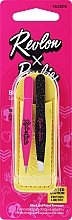 Духи, Парфюмерия, косметика Набор мини-пинцетов для бровей, черный с розовым в желтом чехле - Revlon Beauty Tools by Leah Goren Mini Tweezer Set