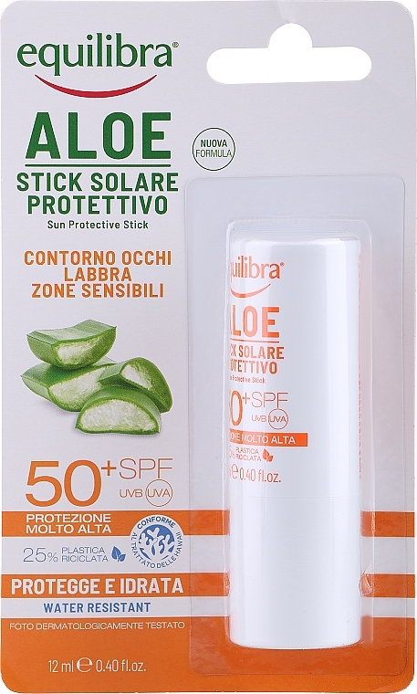 Солнцезащитный стик - Equilibra Aloe Line Sun Protection Stick SPF 50 — фото N2