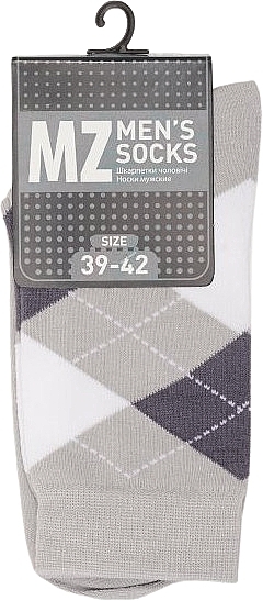 Шкарпетки чоловічі RT1311-067, сірі, ромб - Siela — фото N1