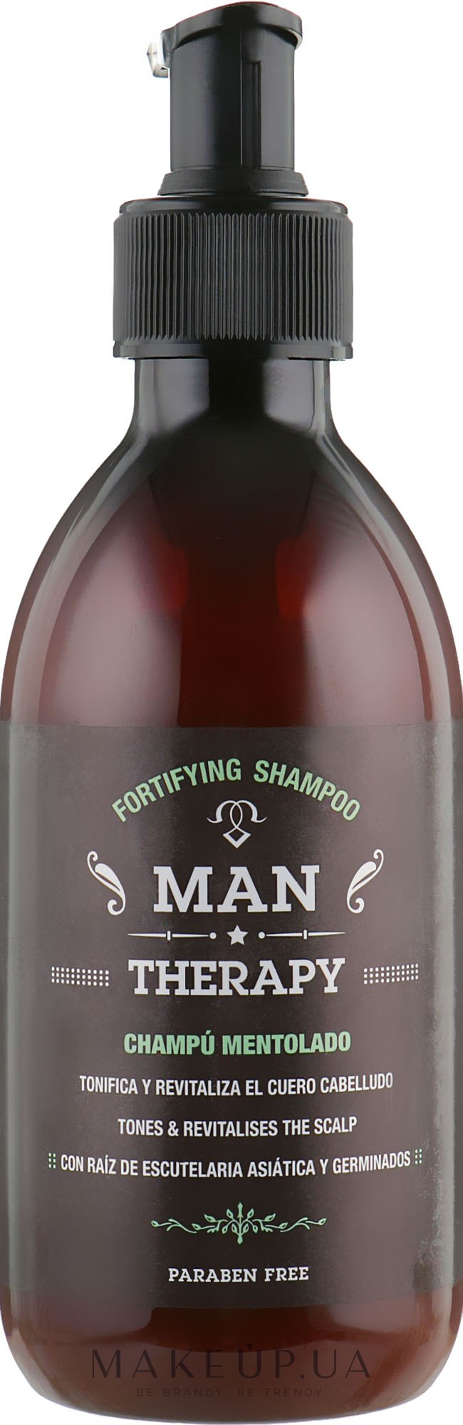 Очищающий и укрепляющий шампунь с ментолом - Glossco Man Therapy Fortifying Shampoo — фото 250ml