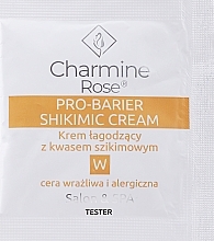 Заспокійливий крем для обличчя із шикімовою кислотою - Charmine Rose Pro-Barier Shikimic Cream (пробник) — фото N1