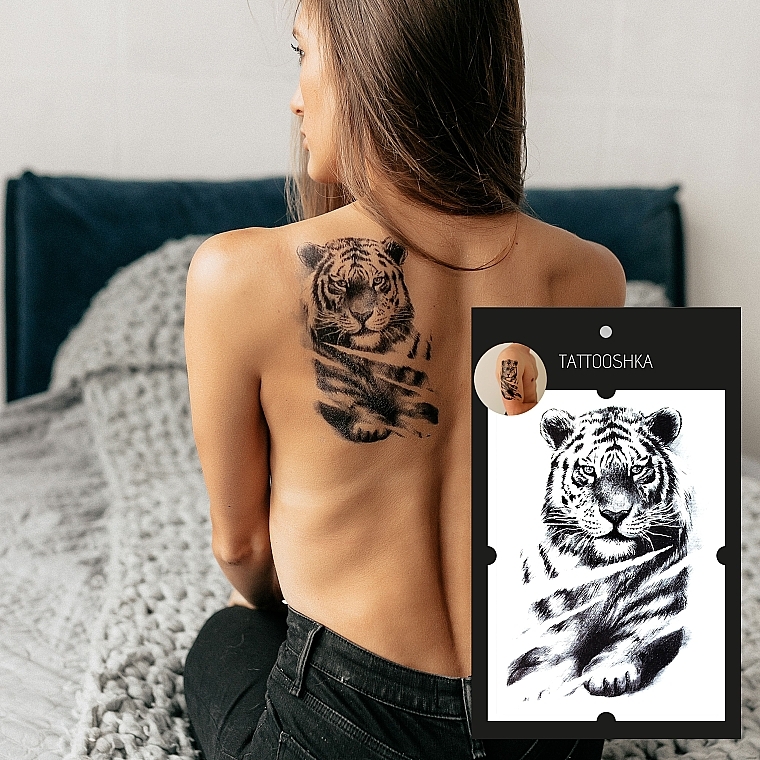 Тигр лицо татуировки эскиз - векторная графика