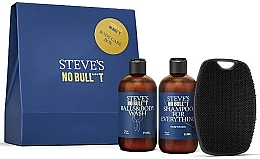 Набор - Steve's No Bull***t Set (shmp/250ml + sh/gel/250ml + brush) — фото N1