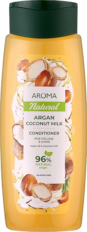 Кондиционер "Аргана и кокосовое молоко" для объема и блеска - Aroma Natural Conditioner, Argan Coconut Milk For Volume & Shine