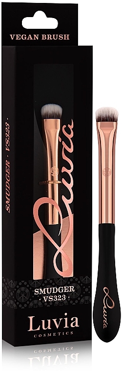 Кисть для теней, VS323, черная с розовым золотом - Luvia Cosmetics Smudger Brush Black Rose Gold — фото N1