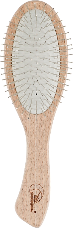 Расческа для волос на резиновой подушке с металлическими зубчиками, 11 рядов, светлая - Gorgol — фото N1