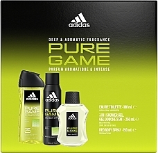 Adidas Pure Game - Набор (edt/100ml + deo/150ml + sh/gel/250ml) — фото N3