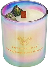 Соевая свеча с радужным флюоритом и розовым шампанским - Crystallove Soy Candle With Rainbow Fluorite And Pink Champagne — фото N1