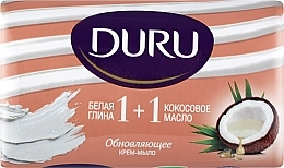 ПОДАРУНОК! Крем-мило "Біла глина і кокосове масло" - Duru 1+1 Soap — фото N1