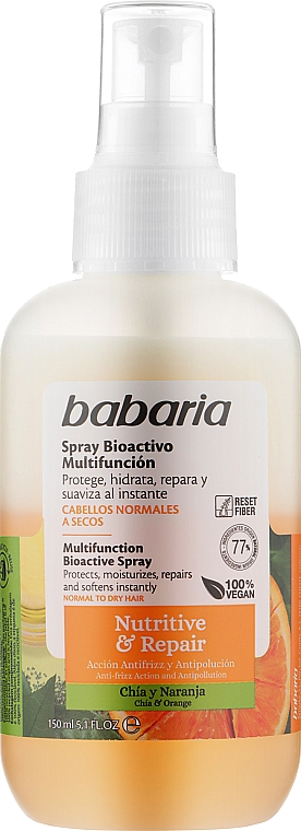Мультифункціональний біоактивний спрей для волосся - Babaria Multifunction Bioactive Spray Nutritive & Repair