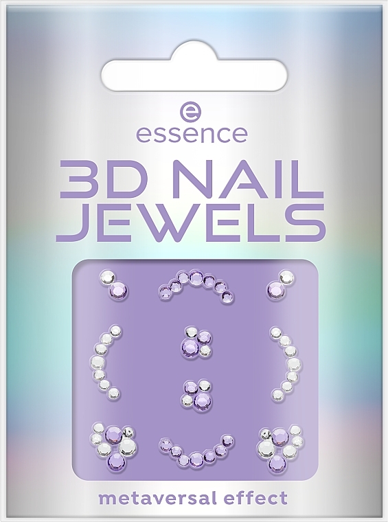 Наклейки для нігтів, 10 шт. - Essence 3d Nail Jewels Future Reality — фото N1