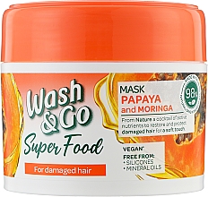 Парфумерія, косметика Маска для пошкодженого волосся з папаєю і морингою - Wash&Go Super Food Mask