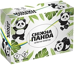 Салфетки бумажные двухслойные, 70 шт - Снежная Панда — фото N1