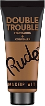 Духи, Парфюмерия, косметика РАСПРОДАЖА Тональная основа + консилер - Rude Double Trouble Foundation + Concealer *