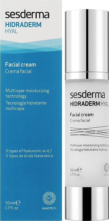 Зволожуючий крем - SesDerma Laboratories Hidraderm Hyal Facial Cream — фото N2