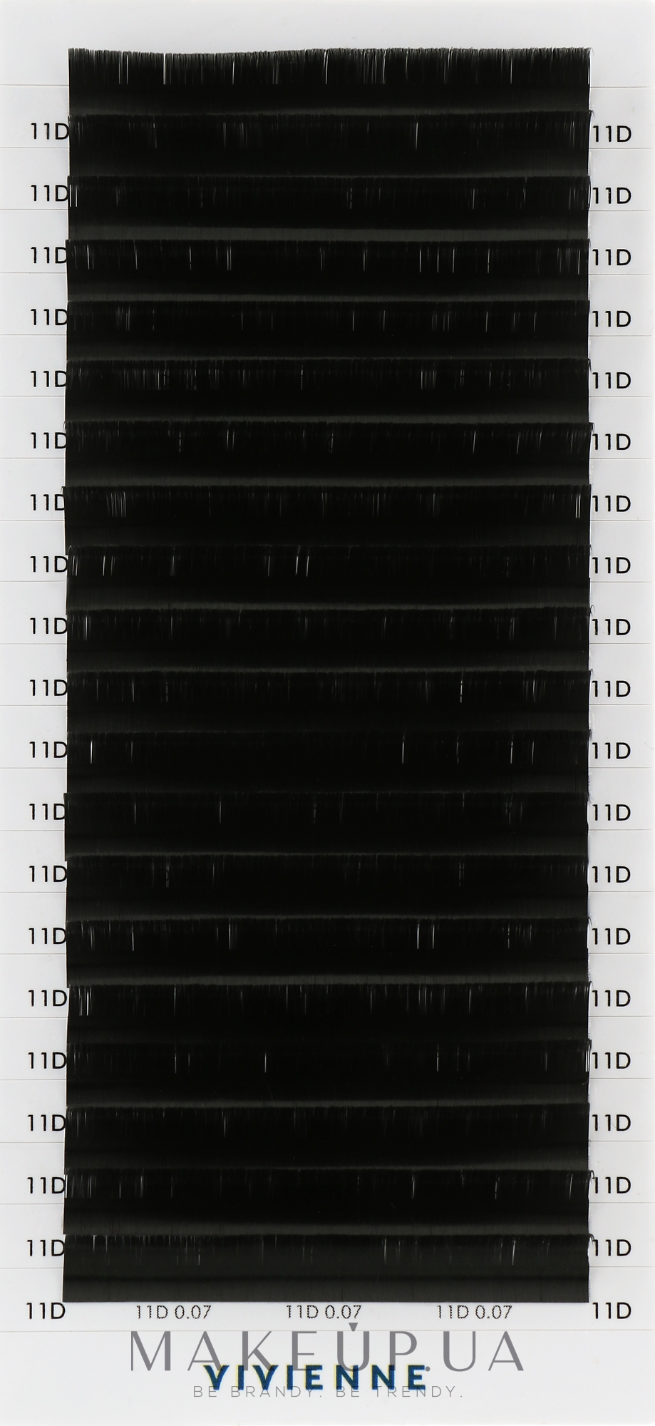 Накладні вії "Elite", чорні, 20 ліній (0,07, D, 11), екоупаковка - Vivienne — фото 1уп
