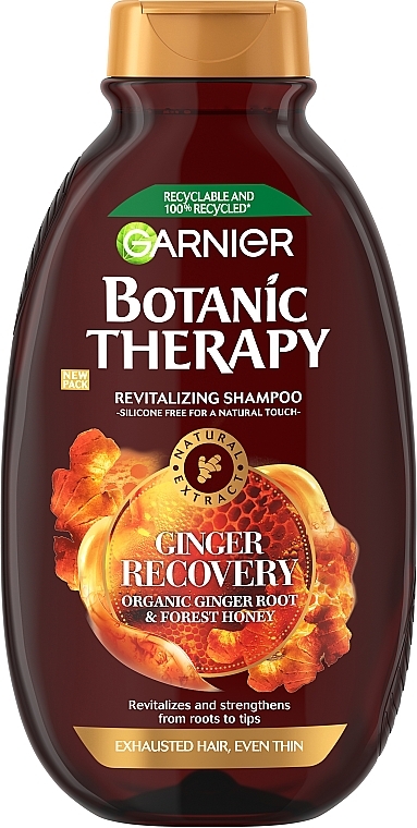 Відновлювальний шампунь для виснаженого та навіть тонкого волосся "Імбирне Відновлення" - Garnier Botanic Therapy