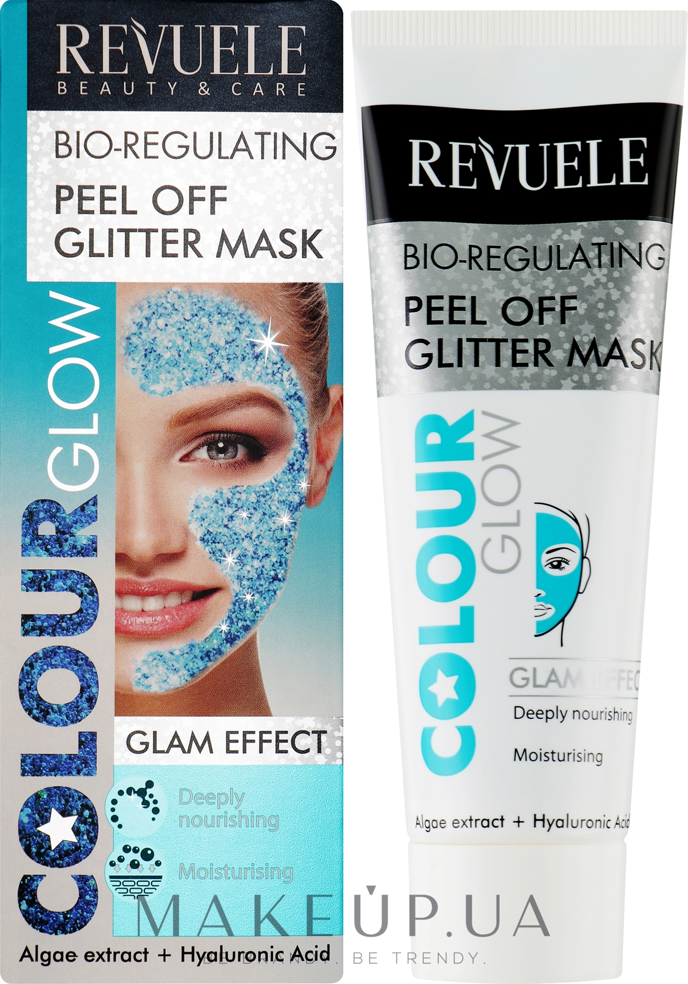 Біорегулювальна маска-плівка - Revuele Color Glow Glitter Mask Pell-Off Bio-regulating — фото 80ml