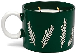 Ароматична свічка у чашці, зелена - Paddywax Cypress & Fir Green Ceramic Mug Candle — фото N1