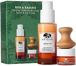 Духи, Парфюмерия, косметика Набор - Origins Rise & Radiate Set (serum/30ml + eye/cr/5ml + tool)