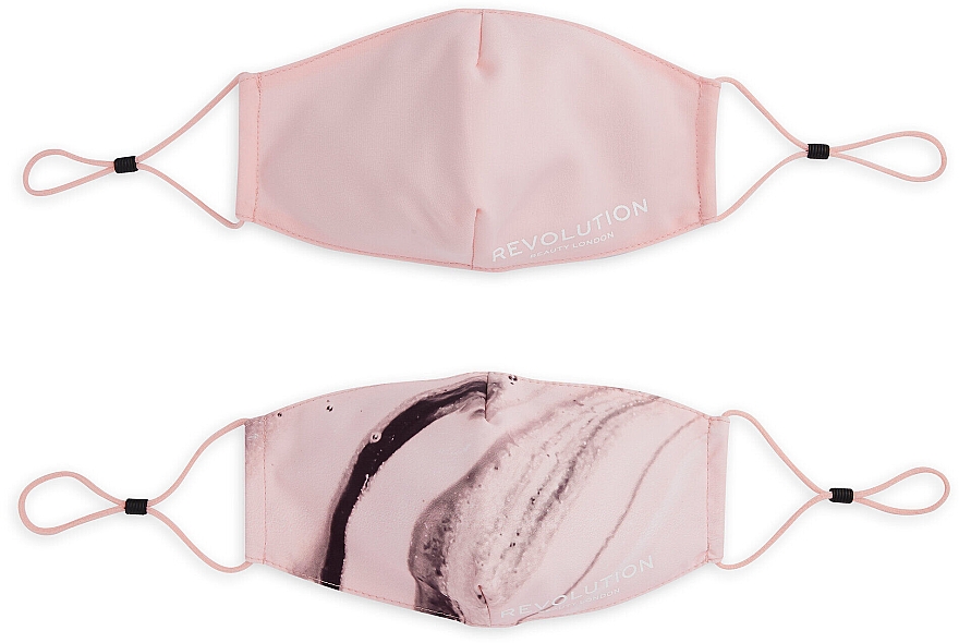 Багаторазова захисна маска для обличчя, 2 шт. - Makeup Revolution 2Pack Re-Useable Fashion Fabric Face Mask Pink — фото N2