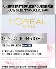 Нічний освітлювальний крем для обличчя - L'Oreal Paris Glycolic-Bright Glowing Night Cream — фото N2