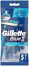Набор одноразовых станков для бритья, 5шт - Gillette Blue II Plus — фото N1